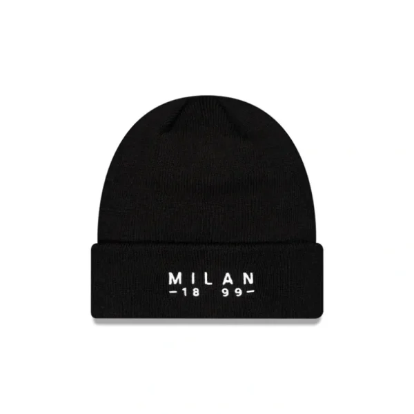Fashion AC Milan Established Wordmark Black Cuff Knit Hat - KTGCaps - Baseball caps for various teams, purchased online at a discount