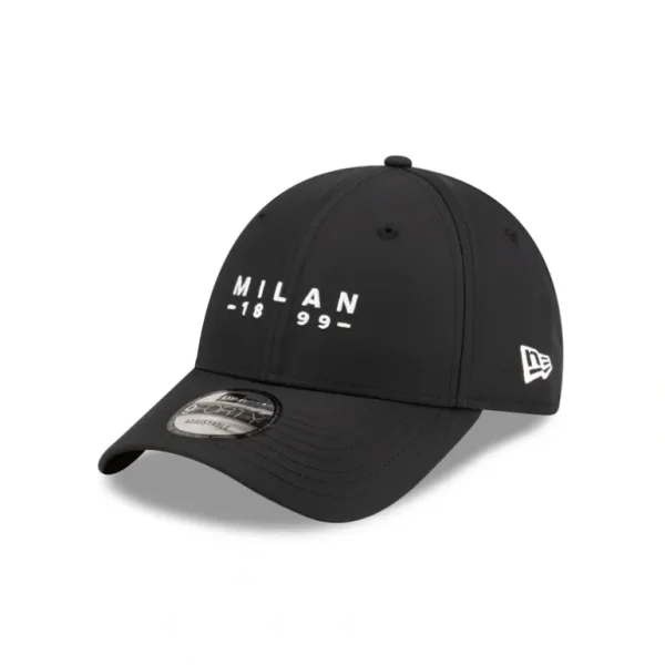 Hot AC Milan Established Wordmark Black 9FORTY Adjustable Hat - KTGCaps - Baseball caps for various teams, purchased online at a discount