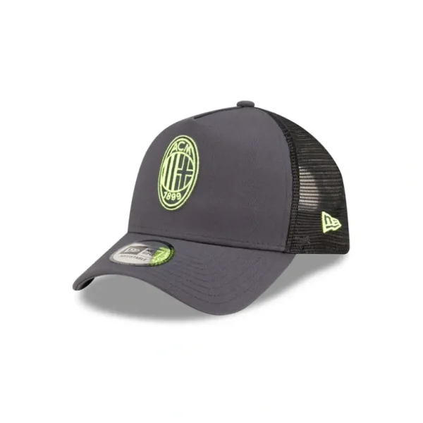Online AC Milan Seasonal Dark Gray 9FORTY AFrame Trucker Hat - KTGCaps - Baseball caps for various teams, purchased online at a discount