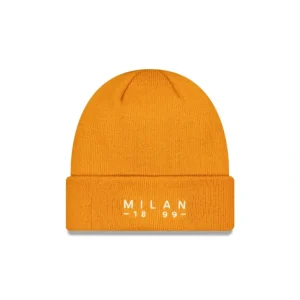 Sale AC Milan Seasonal Orange Wordmark Cuff Knit Hat - KTGCaps - Baseball caps for various teams, purchased online at a discount