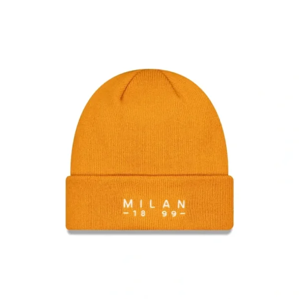 Sale AC Milan Seasonal Orange Wordmark Cuff Knit Hat - KTGCaps - Baseball caps for various teams, purchased online at a discount