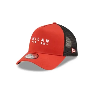 Outlet AC Milan Seasonal Wordmark Copper 9FORTY AFrame Trucker Hat - KTGCaps - Baseball caps for various teams, purchased online at a discount