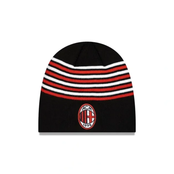 Best Sale AC Milan Stripe Black Knit Beanie Hat - KTGCaps - Baseball caps for various teams, purchased online at a discount