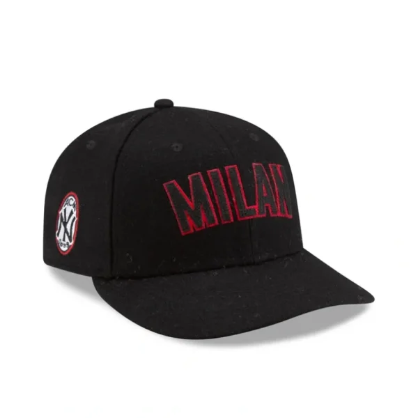 Cheap AC Milan x New York Yankees Black Twill Low Profile 9FIFTY Adjustable  - KTGCaps - Baseball caps for various teams, purchased online at a discount