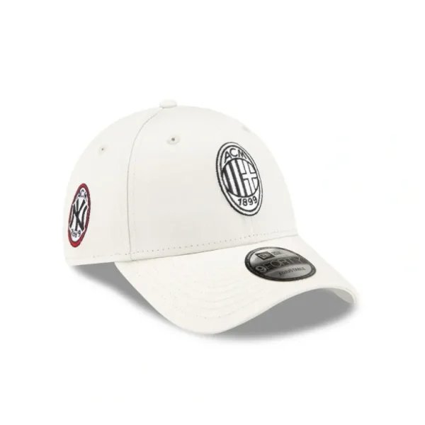 Fashion AC Milan x New York Yankees Cream 9FORTY Adjustable Hat - KTGCaps - Baseball caps for various teams, purchased online at a discount