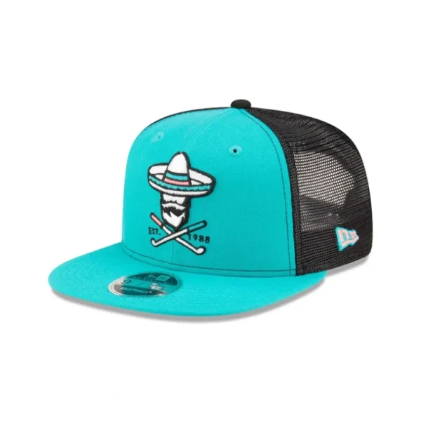 Sale Almigos X New Era Teal 9FIFTY Original Fit Trucker - KTGCaps - Baseball caps for various teams, purchased online at a discount
