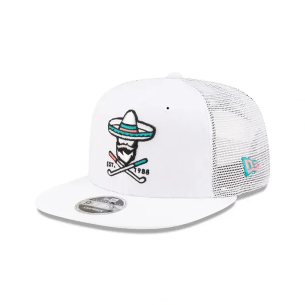 Flash Sale Almigos X New Era White 9FIFTY Original Fit Trucker - KTGCaps - Baseball caps for various teams, purchased online at a discount