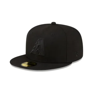 Hot Arizona Diamondbacks Basic Black on Black Game 59FIFTY Fitted Hat - KTGCaps - Baseball caps for various teams, purchased online at a discount