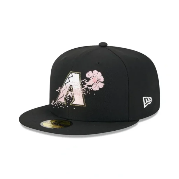 Outlet Arizona Diamondbacks Dotted Floral 59FIFTY Fitted Hat - KTGCaps - Baseball caps for various teams, purchased online at a discount