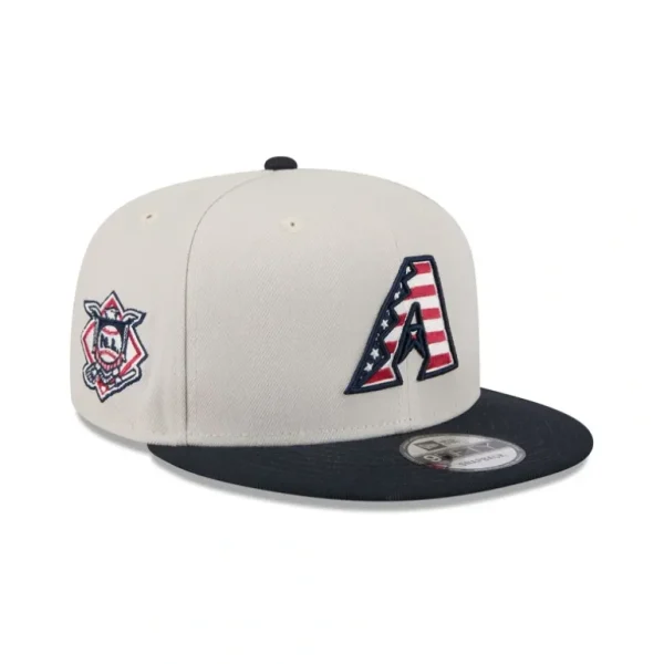 Shop Arizona Diamondbacks Independence Day 2024 9FIFTY Snapback Hat - KTGCaps - Baseball caps for various teams, purchased online at a discount