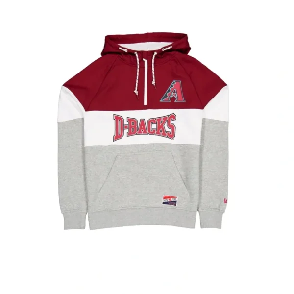 Clearance Arizona Diamondbacks Throwback Color Block Hoodie - KTGCaps - Baseball caps for various teams, purchased online at a discount