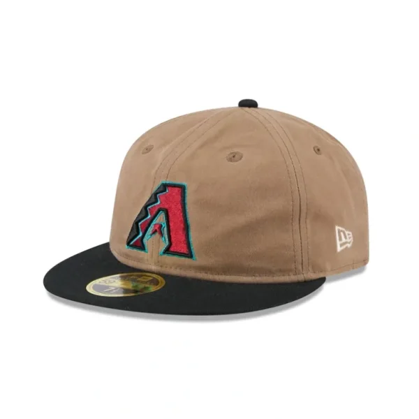 Best Sale Arizona Diamondbacks Wax Canvas Retro Crown 59FIFTY Fitted Hat - KTGCaps - Baseball caps for various teams, purchased online at a discount