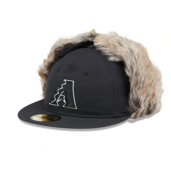 Sale Arizona Diamondbacks Winter Dog Ear Retro Crown 59FIFTY Fitted Hat - KTGCaps - Baseball caps for various teams, purchased online at a discount