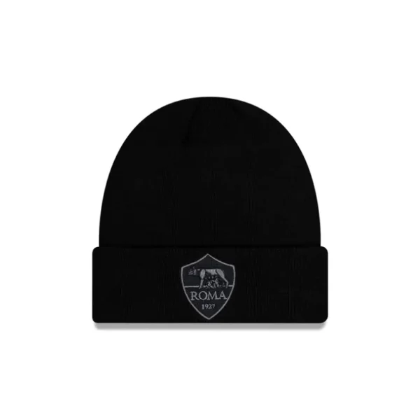 Best AS Roma Black Cuff Knit Hat - KTGCaps - Baseball caps for various teams, purchased online at a discount