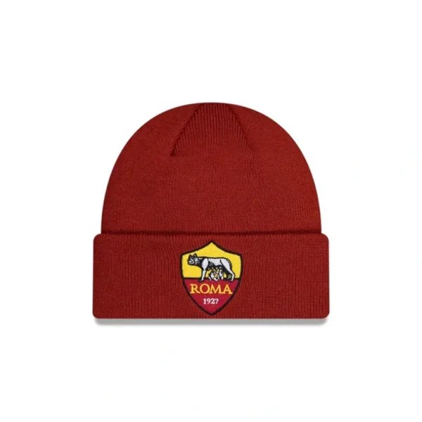 Outlet AS Roma Red Cuff Knit Hat - KTGCaps - Baseball caps for various teams, purchased online at a discount