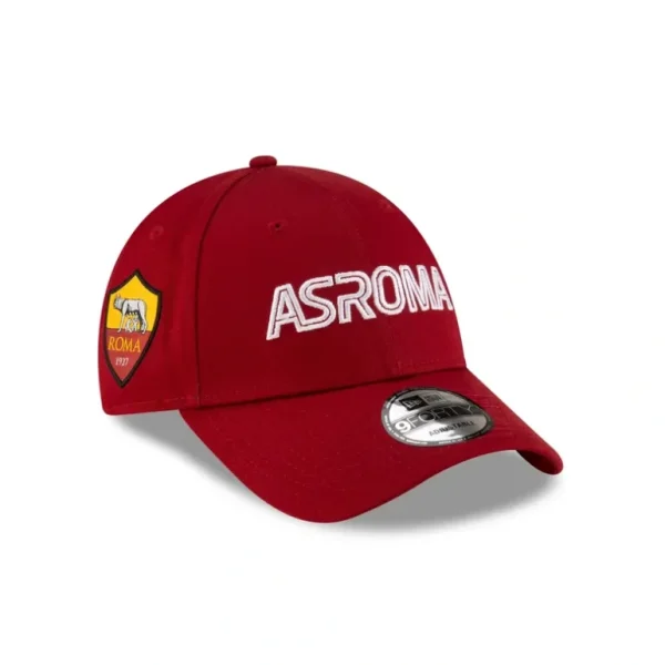 Discount AS Roma Red Wordmark 9FORTY Adjustable Hat - KTGCaps - Baseball caps for various teams, purchased online at a discount