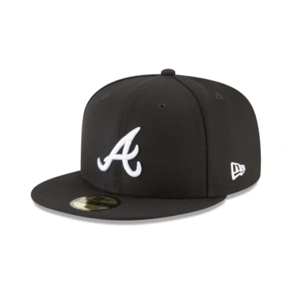 Cheap Atlanta Braves Black and White Basic 59FIFTY Fitted Hat - KTGCaps - Baseball caps for various teams, purchased online at a discount