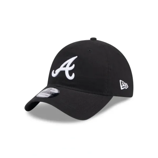 Shop Atlanta Braves Black 9TWENTY Adjustable Hat - KTGCaps - Baseball caps for various teams, purchased online at a discount