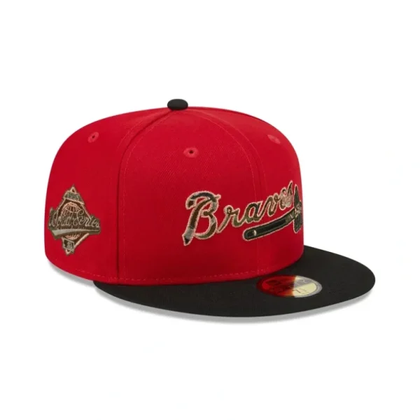 New Atlanta Braves Camo Fill 59FIFTY Fitted Hat - KTGCaps - Baseball caps for various teams, purchased online at a discount