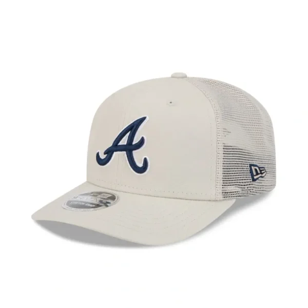 Clearance Atlanta Braves Canvas 9SEVENTY Trucker Hat - KTGCaps - Baseball caps for various teams, purchased online at a discount