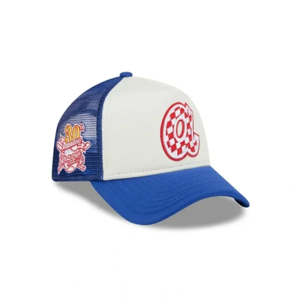 Clearance Atlanta Braves Checkered Flag 9FORTY AFrame Trucker Hat - KTGCaps - Baseball caps for various teams, purchased online at a discount