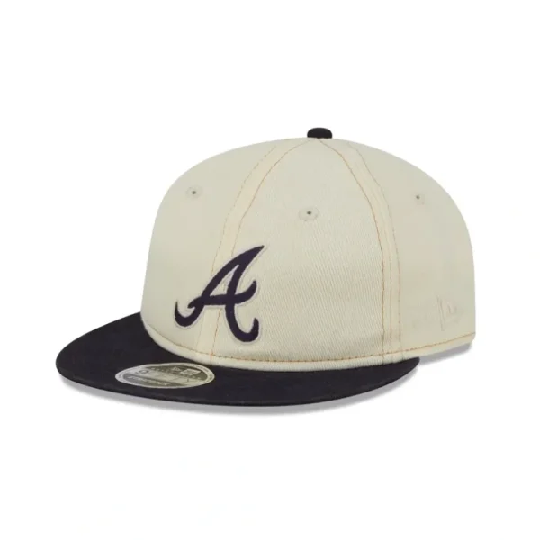 Sale Atlanta Braves Chrome Denim Retro Crown 9FIFTY Adjustable Hat - KTGCaps - Baseball caps for various teams, purchased online at a discount