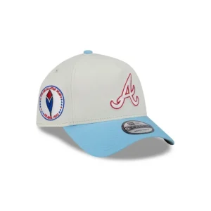 Best Atlanta Braves Chrome White 9FORTY AFrame Snapback Hat - KTGCaps - Baseball caps for various teams, purchased online at a discount