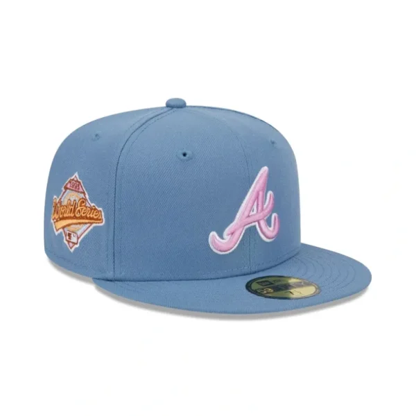 Cheap Atlanta Braves Color Pack Faded Blue 59FIFTY Fitted Hat - KTGCaps - Baseball caps for various teams, purchased online at a discount