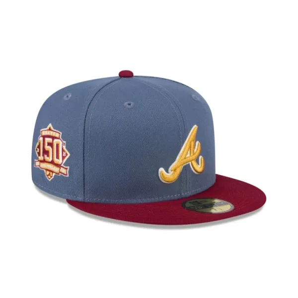 New Atlanta Braves Deep Blue 59FIFTY Fitted Hat - KTGCaps - Baseball caps for various teams, purchased online at a discount