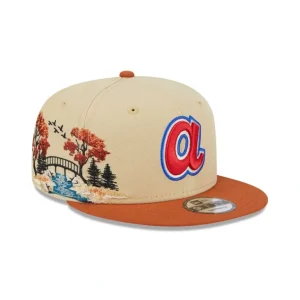 Outlet Atlanta Braves Fall Landscape 9FIFTY Snapback Hat - KTGCaps - Baseball caps for various teams, purchased online at a discount