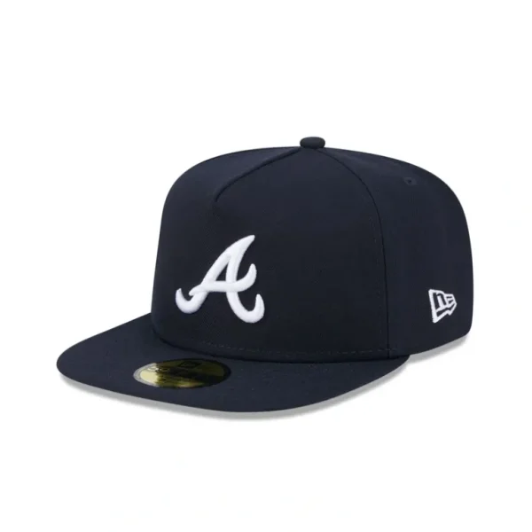 Shop Atlanta Braves 59FIFTY AFrame Fitted Hat - KTGCaps - Baseball caps for various teams, purchased online at a discount