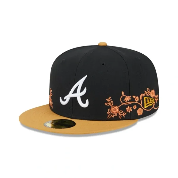 Hot Atlanta Braves Floral Vine 59FIFTY Fitted Hat - KTGCaps - Baseball caps for various teams, purchased online at a discount