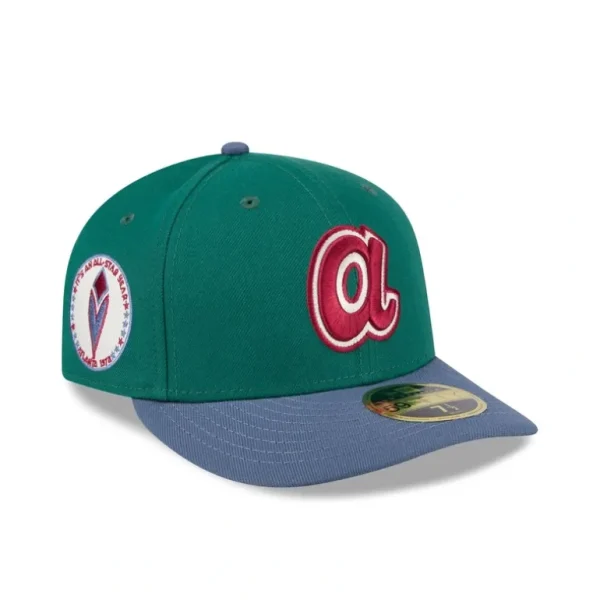 Online Atlanta Braves Green Gemstone Low Profile 59FIFTY Fitted Hat - KTGCaps - Baseball caps for various teams, purchased online at a discount