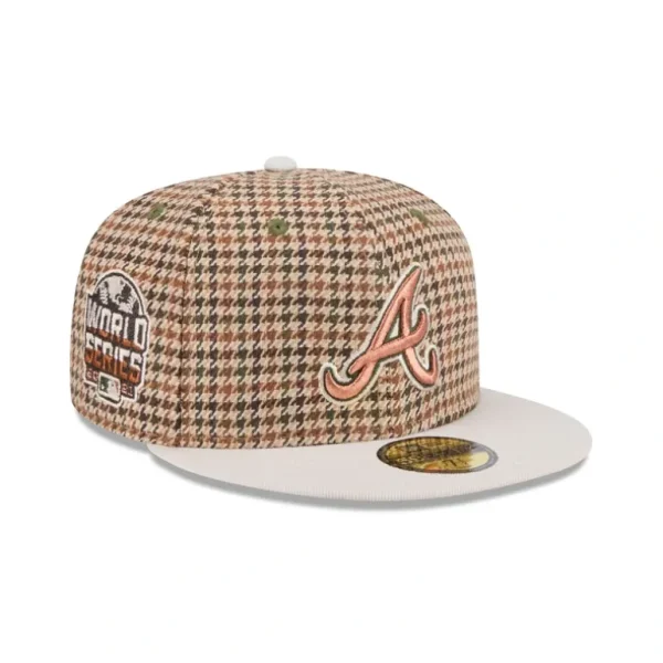 Best Atlanta Braves Houndstooth 59FIFTY Fitted Hat - KTGCaps - Baseball caps for various teams, purchased online at a discount