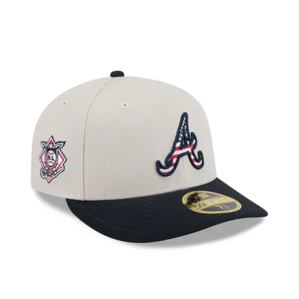 Best Atlanta Braves Independence Day 2024 Low Profile 59FIFTY Fitted Hat - KTGCaps - Baseball caps for various teams, purchased online at a discount