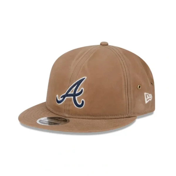 Clearance Atlanta Braves Khaki Retro Crown 9FIFTY Adjustable Hat - KTGCaps - Baseball caps for various teams, purchased online at a discount