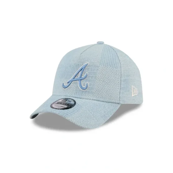 Hot Atlanta Braves Logo Essentials Denim 9FORTY AFrame Snapback Hat - KTGCaps - Baseball caps for various teams, purchased online at a discount