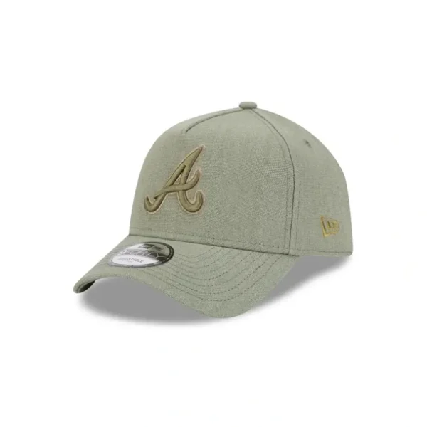 Cheap Atlanta Braves Logo Essentials Olive 9FORTY AFrame Snapback Hat - KTGCaps - Baseball caps for various teams, purchased online at a discount