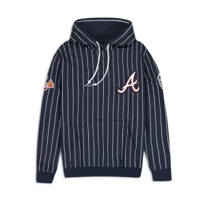 Shop Atlanta Braves Logo Select Pinstripe Hoodie - KTGCaps - Baseball caps for various teams, purchased online at a discount