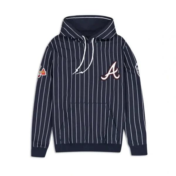 Shop Atlanta Braves Logo Select Pinstripe Hoodie - KTGCaps - Baseball caps for various teams, purchased online at a discount