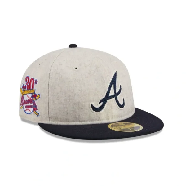 Fashion Atlanta Braves Melton Wool Retro Crown 59FIFTY Fitted Hat - KTGCaps - Baseball caps for various teams, purchased online at a discount