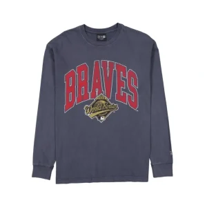 Outlet Atlanta Braves Oversized Essentials Long Sleeve TShirt - KTGCaps - Baseball caps for various teams, purchased online at a discount