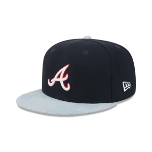 Shop Atlanta Braves Patch Denim 59FIFTY Fitted Hat - KTGCaps - Baseball caps for various teams, purchased online at a discount