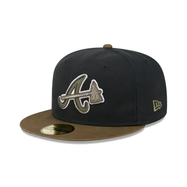 Clearance Atlanta Braves Quilted Logo 59FIFTY Fitted Hat - KTGCaps - Baseball caps for various teams, purchased online at a discount