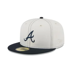 Outlet Atlanta Braves Sandy Linen 59FIFTY Fitted Hat - KTGCaps - Baseball caps for various teams, purchased online at a discount