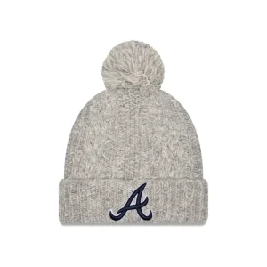 Best Atlanta Braves Shimmer Pom Knit Hat - KTGCaps - Baseball caps for various teams, purchased online at a discount
