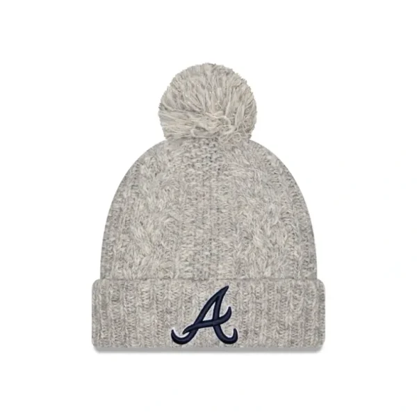 Best Atlanta Braves Shimmer Pom Knit Hat - KTGCaps - Baseball caps for various teams, purchased online at a discount