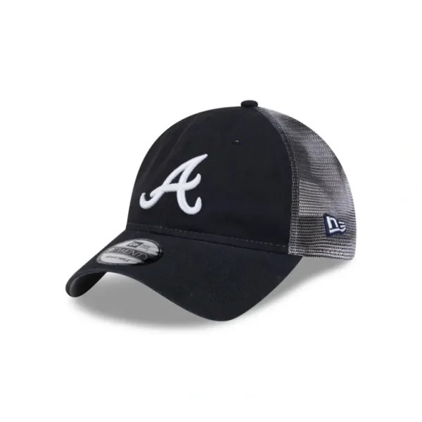 Cheap Atlanta Braves Slick 9TWENTY Trucker Hat - KTGCaps - Baseball caps for various teams, purchased online at a discount