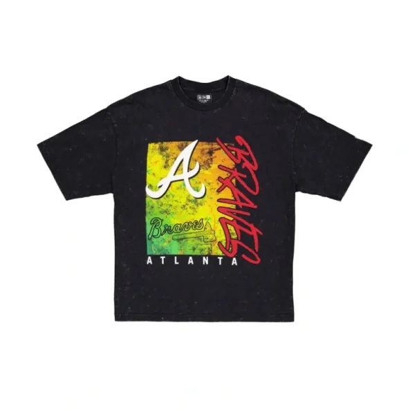 Clearance Atlanta Braves Sport Classics Boxy Black TShirt - KTGCaps - Baseball caps for various teams, purchased online at a discount