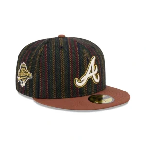 Best Atlanta Braves Vintage Herringbone 59FIFTY Fitted Hat - KTGCaps - Baseball caps for various teams, purchased online at a discount